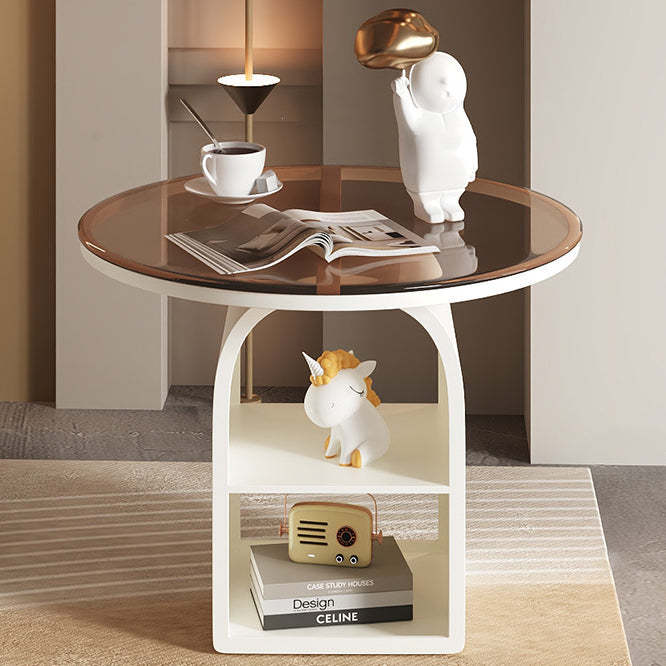 Minimalist Glass Iron 3-Tier Coffee Table