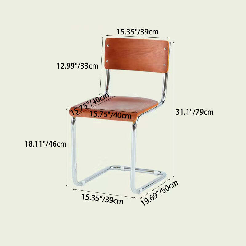 Vintage Bow-Frame Wood Metal Dining Chair — Black