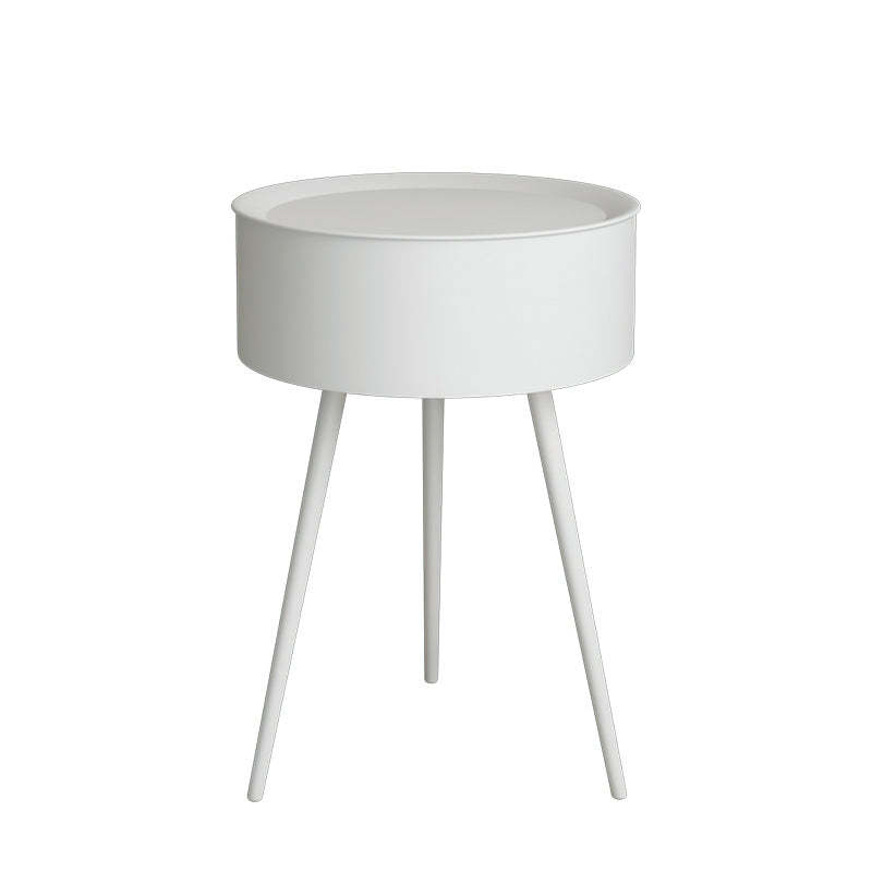 Minimalist Round Iron 1-Storage Nightstand