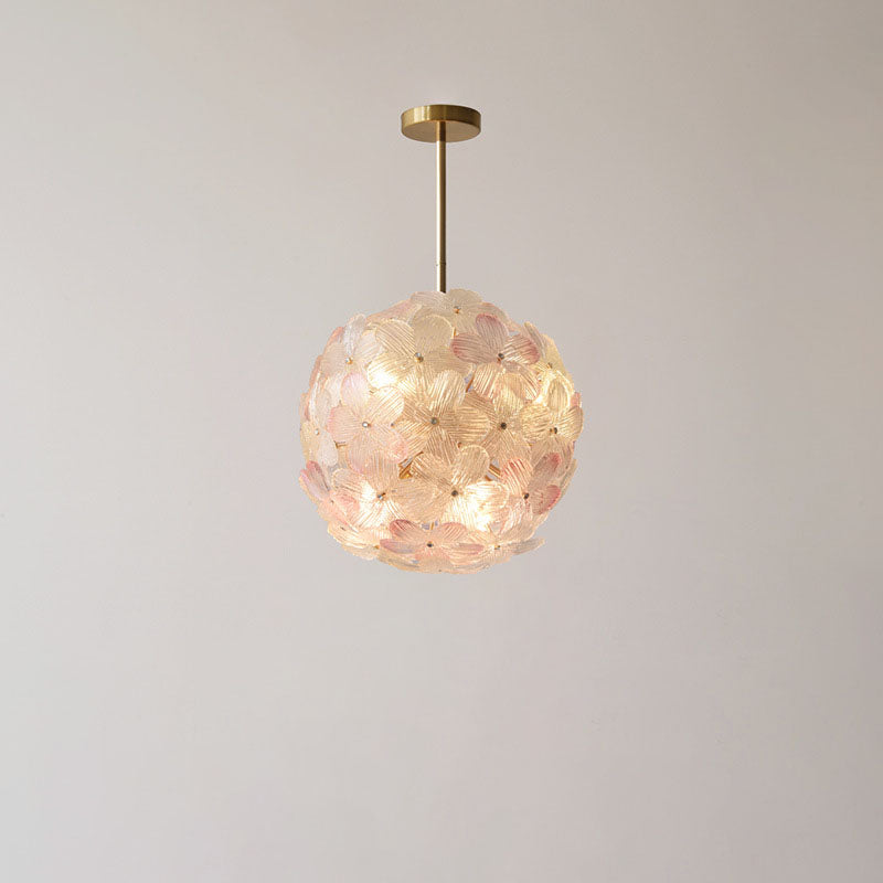 Art Deco Cinquefoil Spherical Glass Chandelier