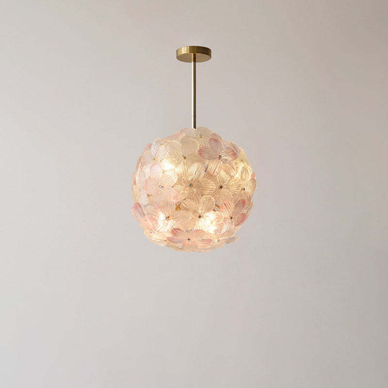 Art Deco Cinquefoil Spherical Glass Chandelier