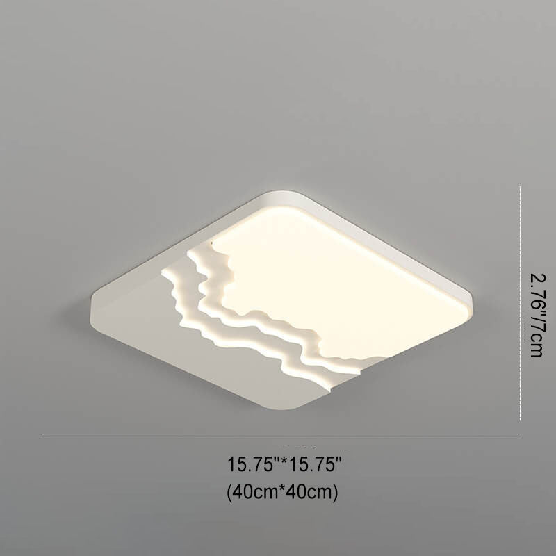 Minimalist Acrylic Wave LED Flush Mount Light