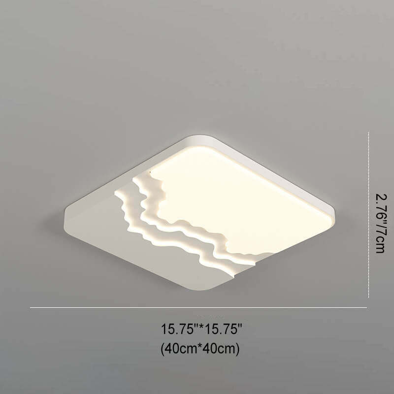 Minimalist Acrylic Wave LED Flush Mount Light