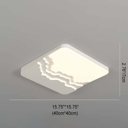 Minimalist Acrylic Wave LED Flush Mount Light