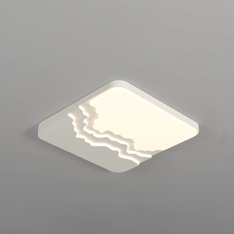 Minimalist Acrylic Wave LED Flush Mount Light
