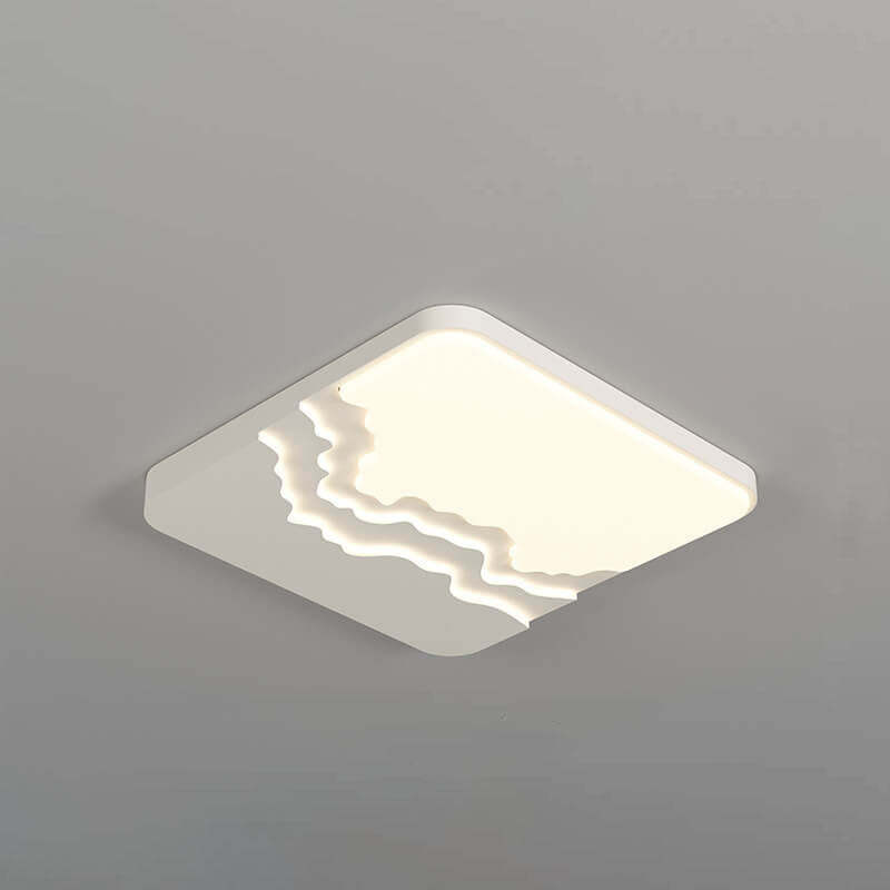 Minimalist Acrylic Wave LED Flush Mount Light