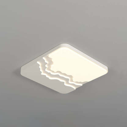 Minimalist Acrylic Wave LED Flush Mount Light