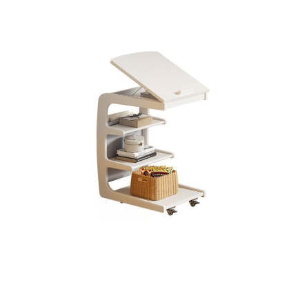 Japanese Wood Flip Cover 4-Tier End Table