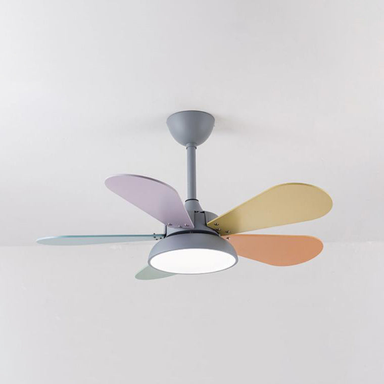Simple Colorful Fan Leaf Kids Fan Light