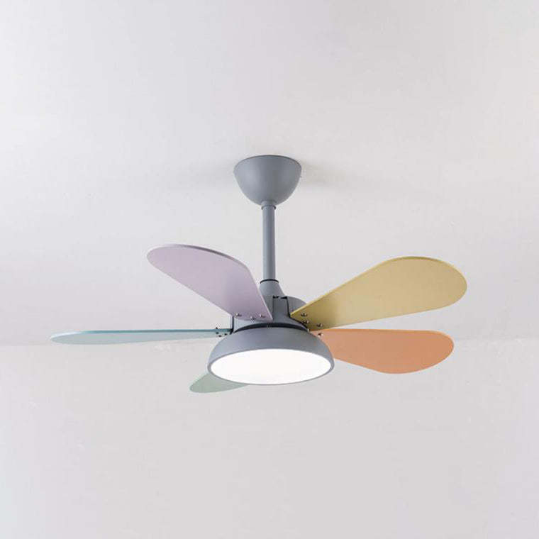 Simple Colorful Fan Leaf Kids Fan Light