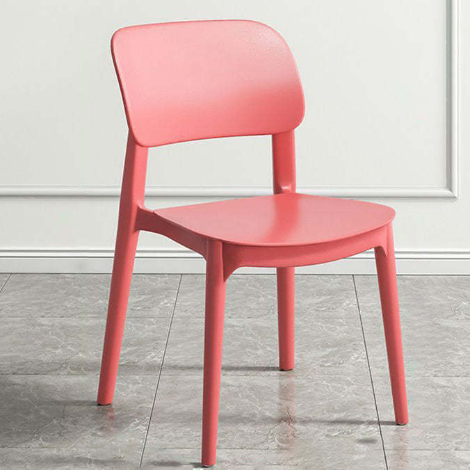 Nordic Macaron Stackable Dining Chair — Red