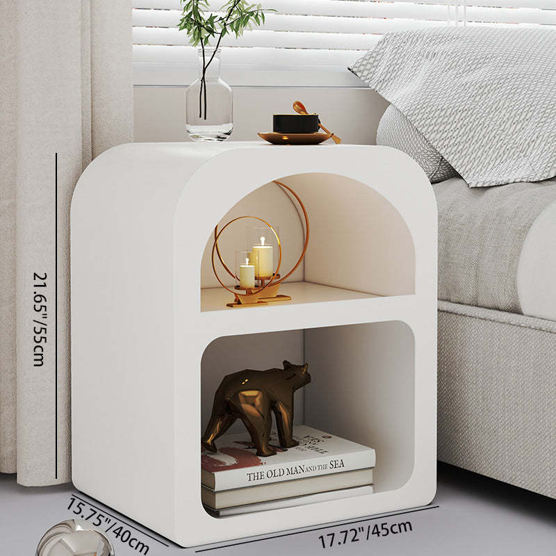 Scandinavian Arched Frame Rock Slab Nightstand