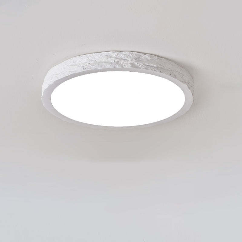 Minimalist Stone Grain Resin Iron LED Flush Mount Light