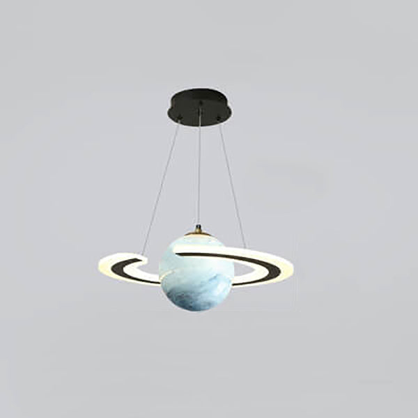 Modern Space Planet Circle Kids LED Chandelier