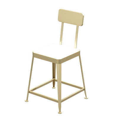 Minimalist Leather Iron Bar Stool