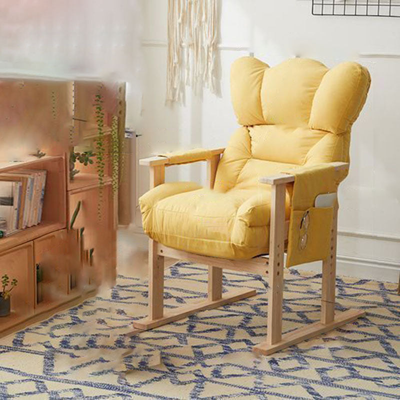 Modern Upholstered Wood Adjustable Accent Chair — White