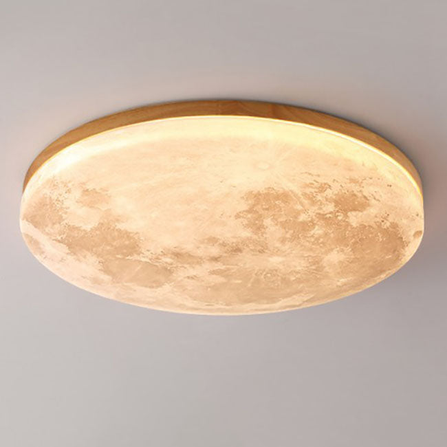Nordic Minimalist Moon Round Acrylic LED Flush Mount Light