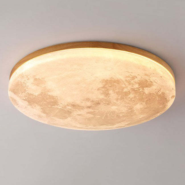 Nordic Minimalist Moon Round Acrylic LED Flush Mount Light
