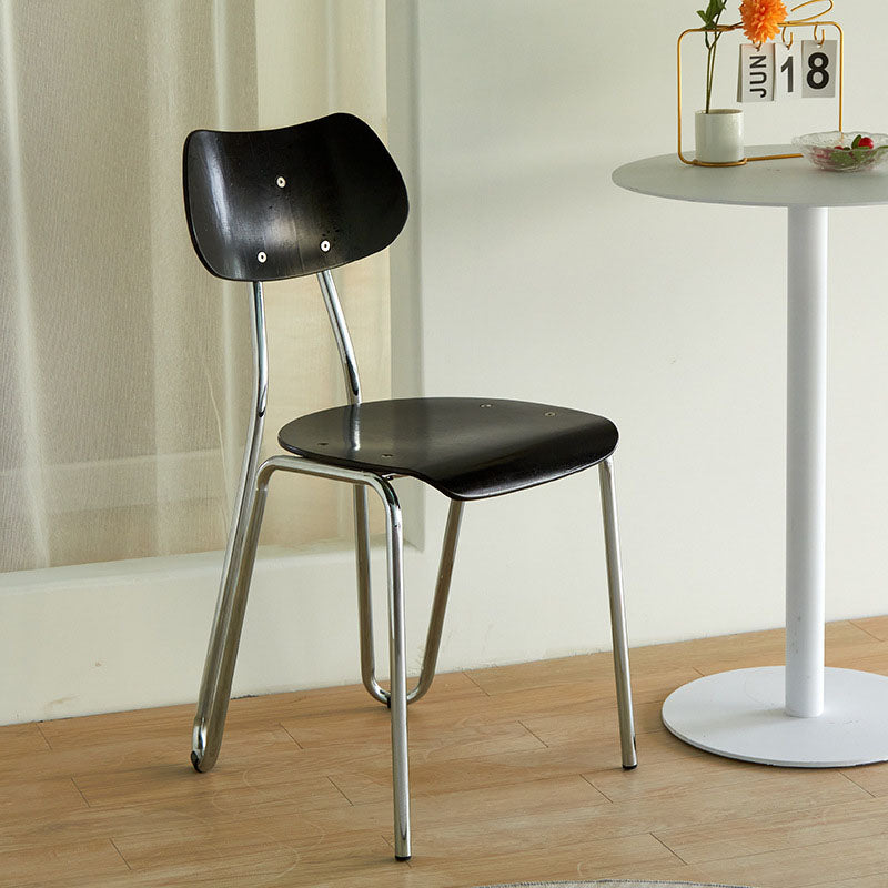 Minimalist Square Metal Wood Chair