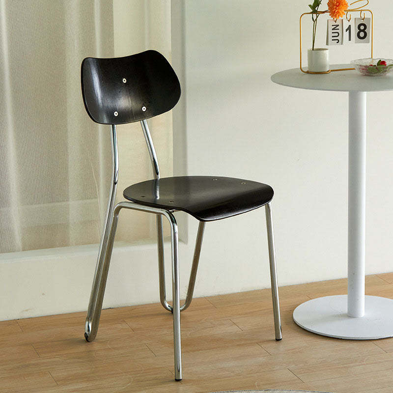 Minimalist Square Metal Wood Chair