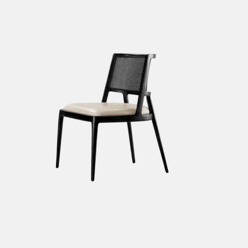 Chinese Woven Leather Wood Dining Chair