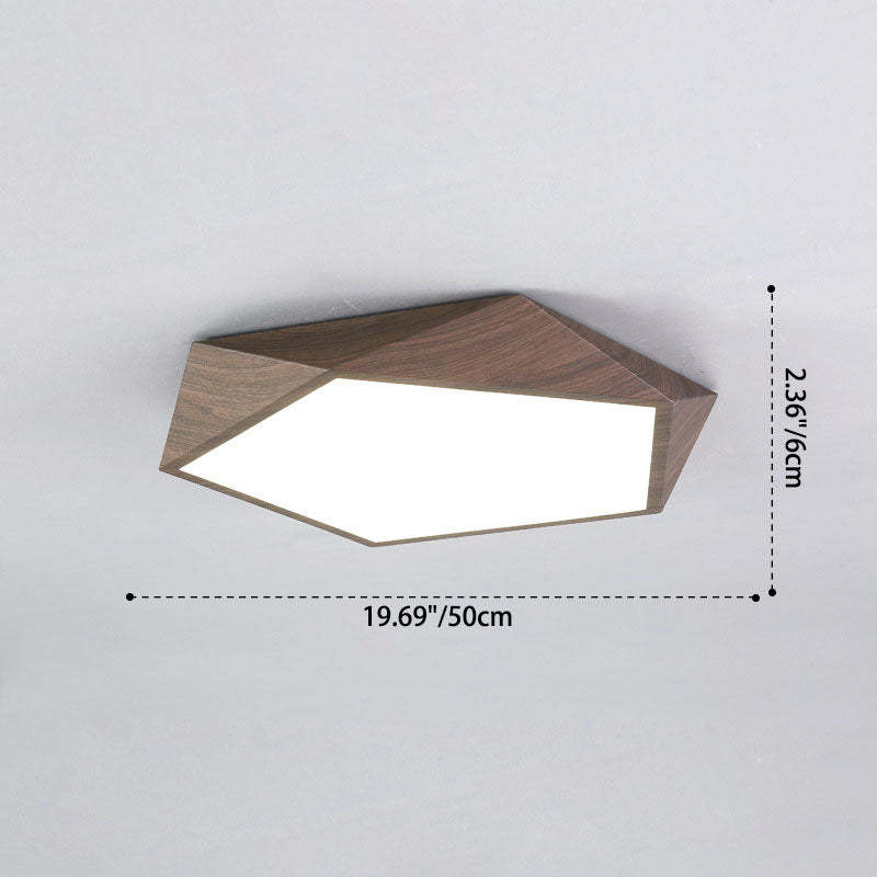 Nordic Irregular Pentagonal Iron LED Flush Mount Light