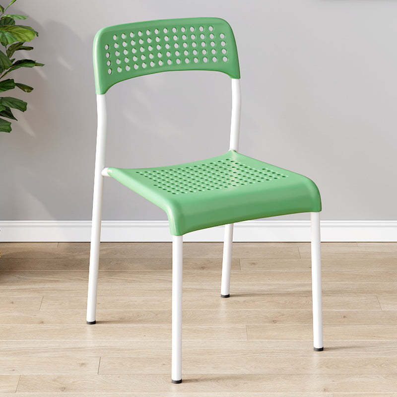 Minimalist Plastic Iron Perforated Dining Chair