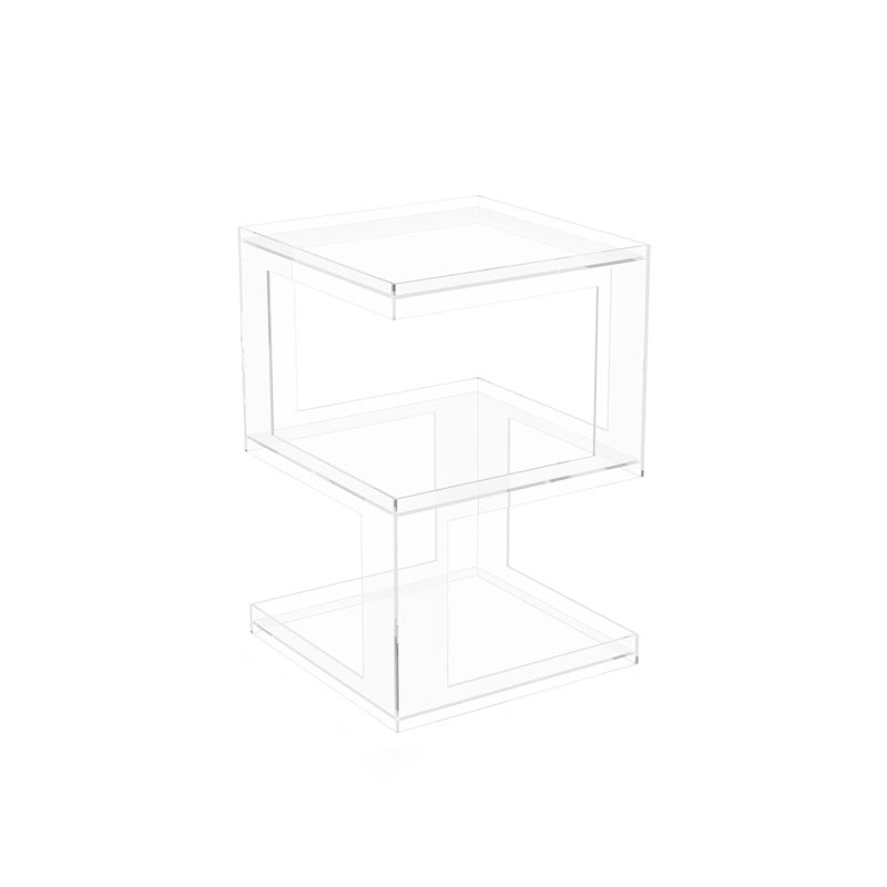 Minimalist Acrylic 3-Tier Square End Table