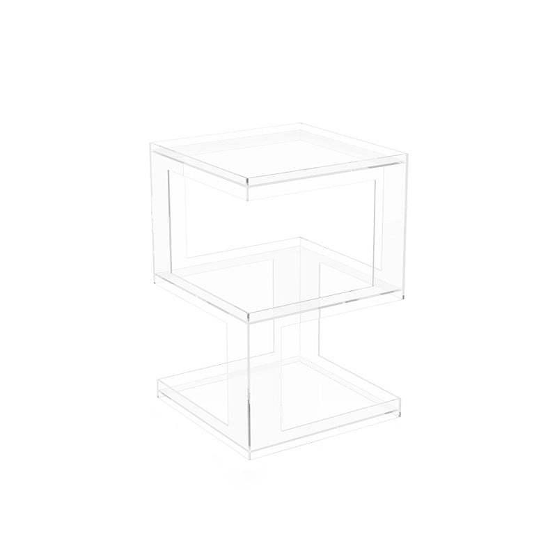 Minimalist Acrylic 3-Tier Square End Table