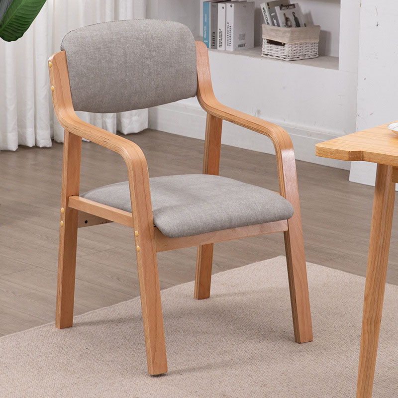 Modern Fabric Wood Dining Chair — Blue