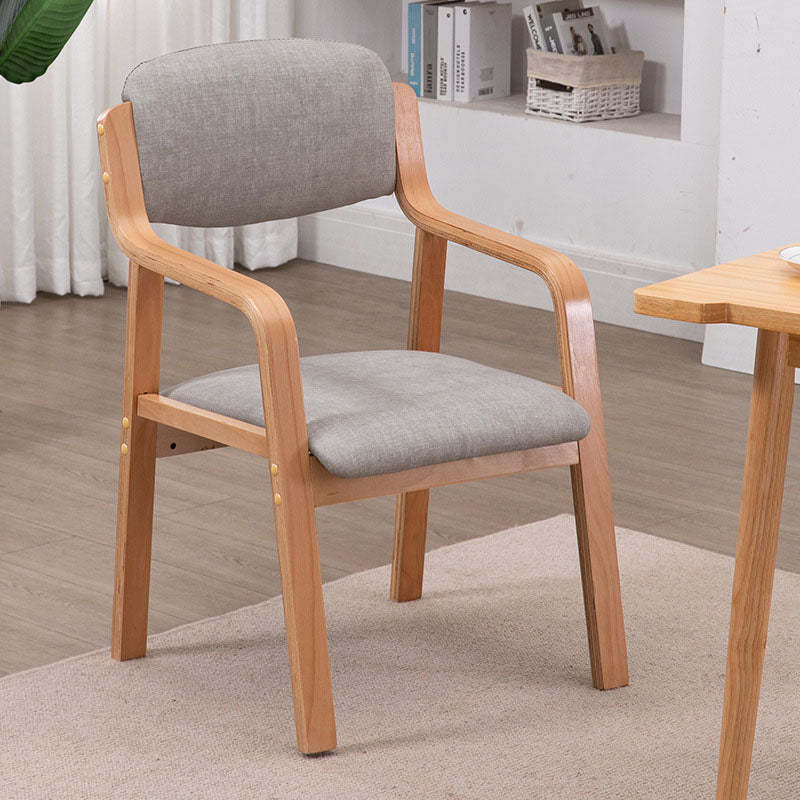 Modern Fabric Wood Dining Chair — Blue