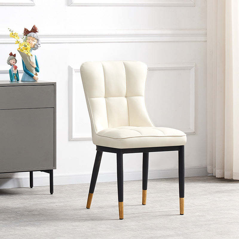 Nordic Lattice Leather Steel Dining Chair