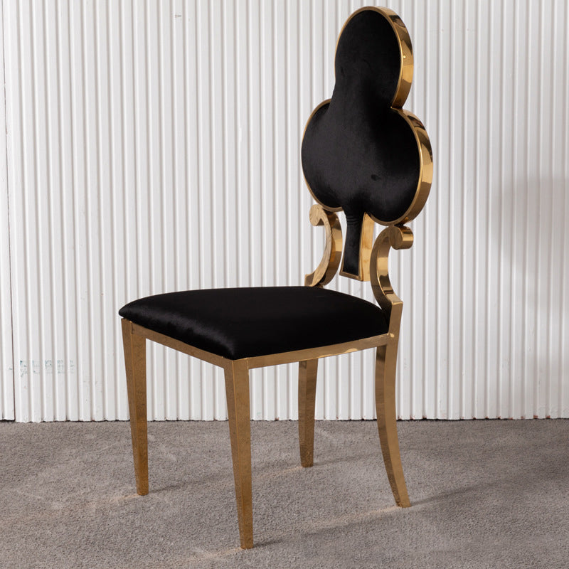 Contemporary Spade Velvet Titanium Dining Chair
