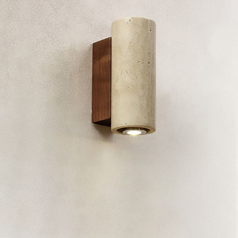 Japanese Wabi-Sabi Yellow Travertine Wall Sconce