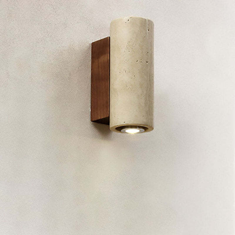 Japanese Wabi-Sabi Yellow Travertine Wall Sconce
