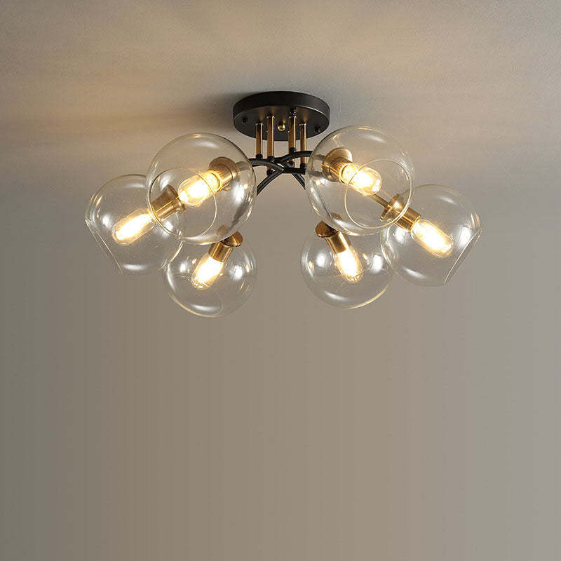 Modern Glass Magic Bean Round Semi-Flush Ceiling Light
