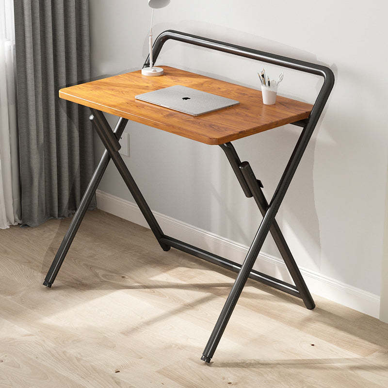 Minimalist Steel Wood Study Side Table — Brown