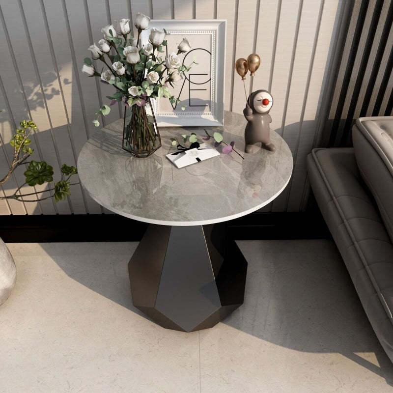 Contemporary Marble Sintered Stone Coffee Table — Italian Gray Tabletop