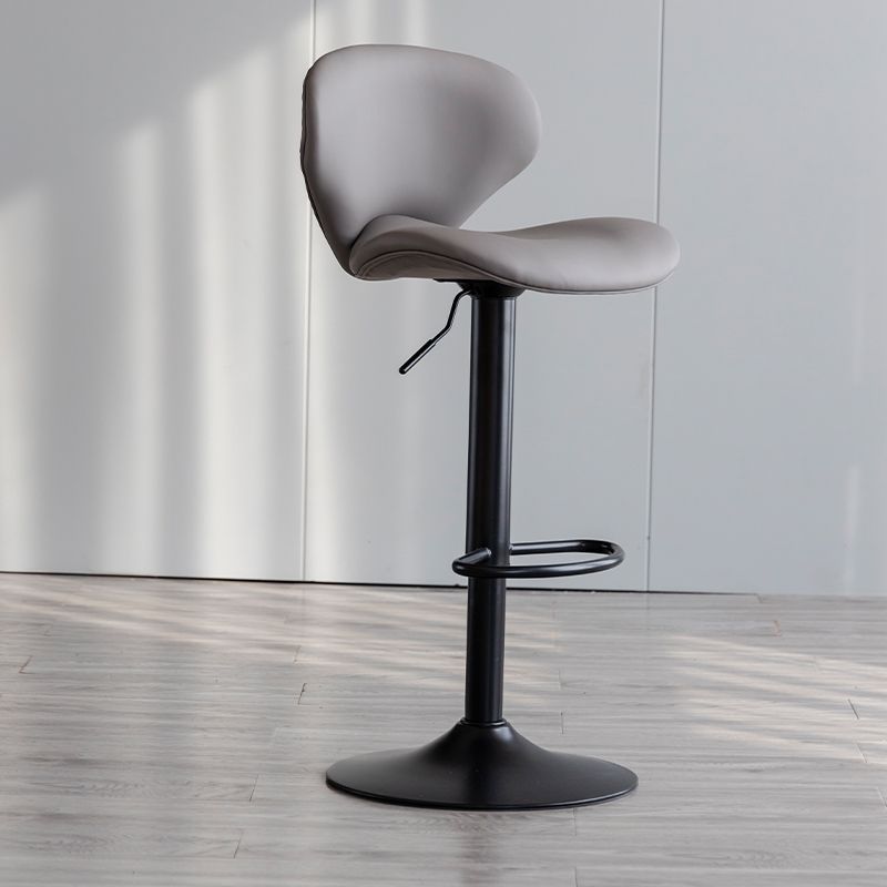 Curved PU Leather Swivel Bar Stool