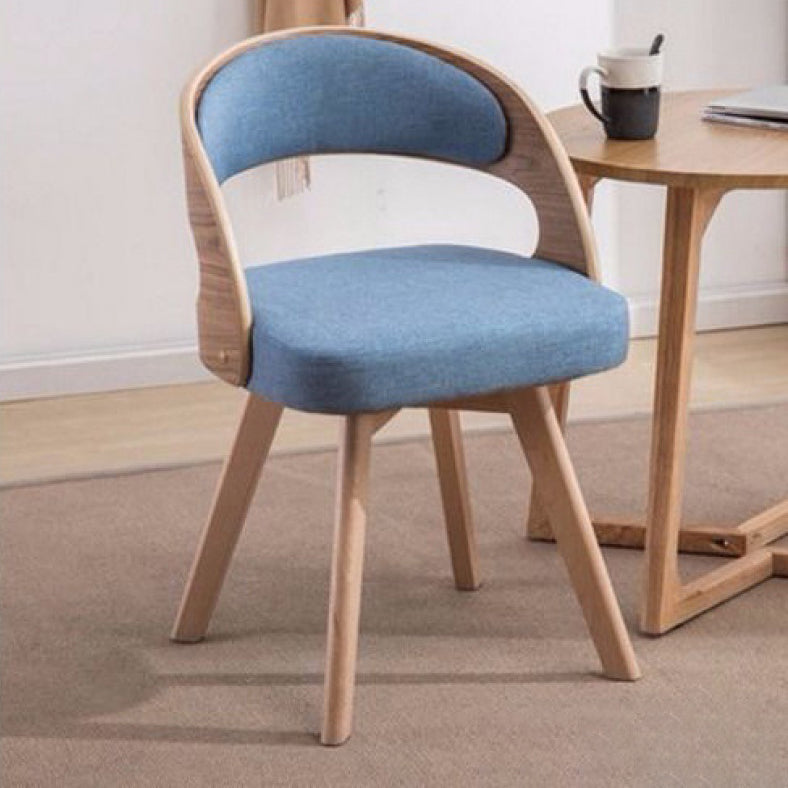 Nordic Fabric Splayed Leg Curved Dining Chair — Gray
