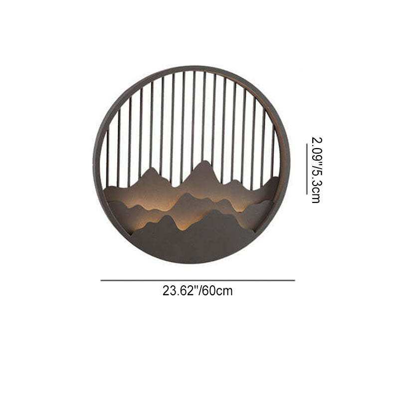 Chinese Modern Mountain Outdoor Wall Light — Warm Light (3000K) / 110V-120V For US/CA