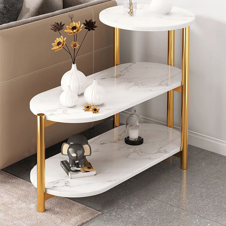 Minimalist end 3-tier gray end & side tables, Lighom — 25.59" L x 11.81" W x 24.41" H / White