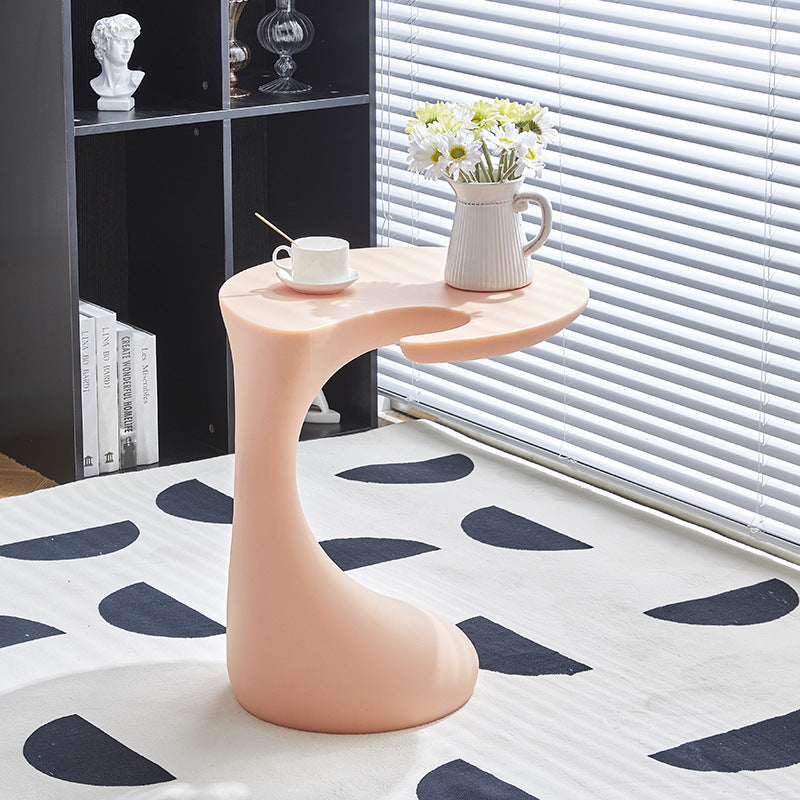 Contemporary Oval Base Plastic End Table