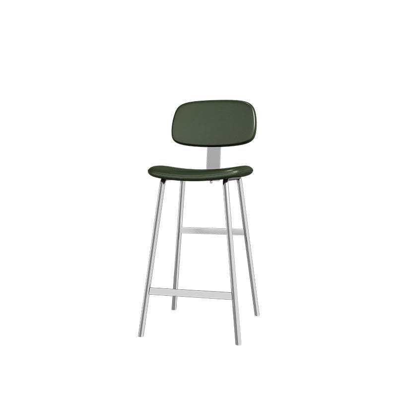 Industrial Curved PU Leather Iron Bar Stool