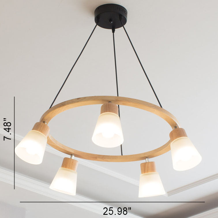 Nordic Minimalist Solid Wood Bird Chandelier