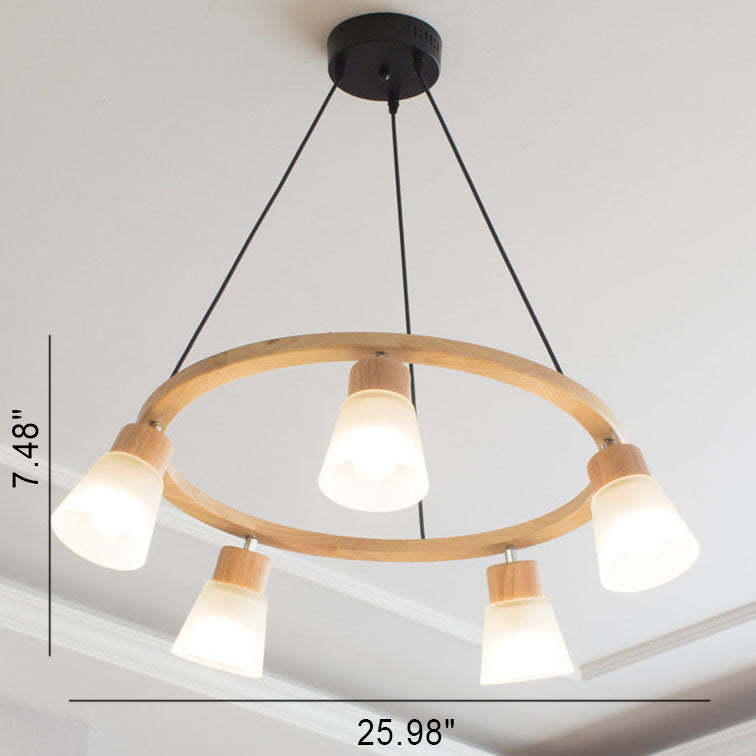 Nordic Minimalist Solid Wood Bird Chandelier