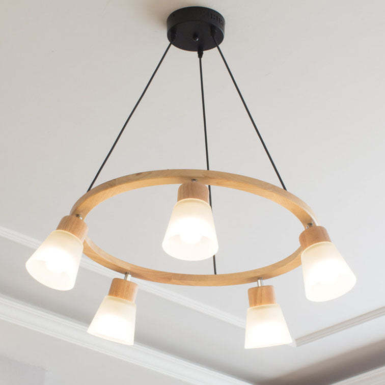 Nordic Minimalist Solid Wood Bird Chandelier