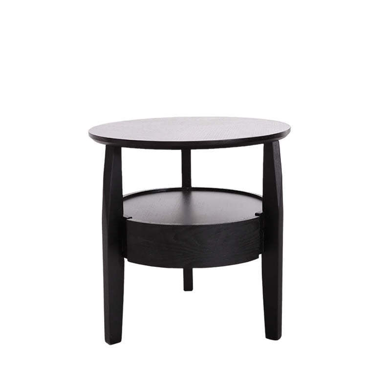Minimalist Round Wood Double Coffee Table