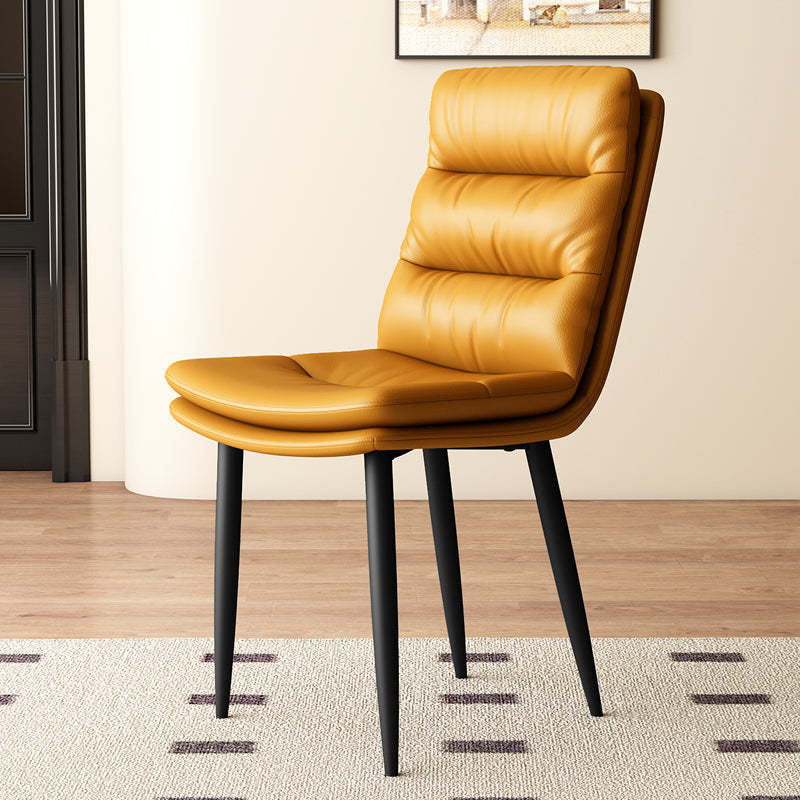 Minimalist Leather Steel Dining Chair