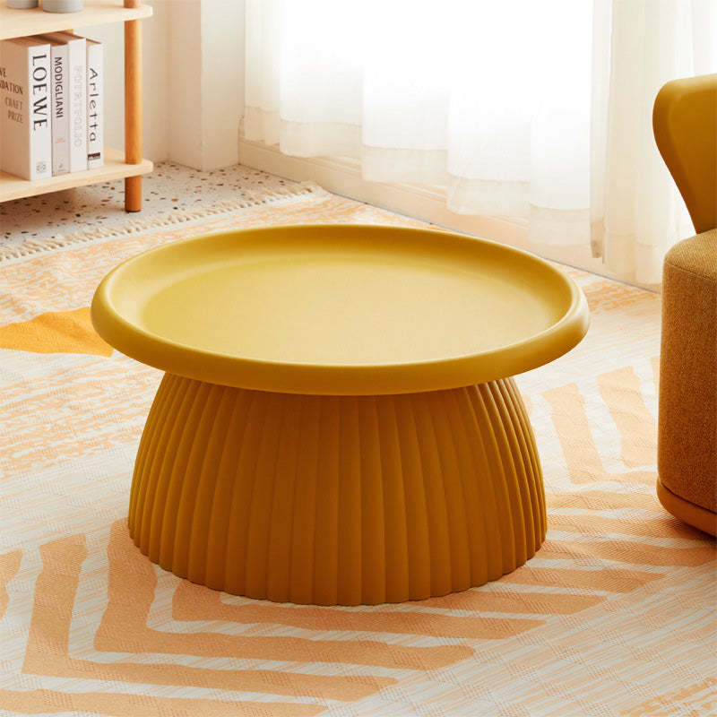 Lighom creative lace cone gray coffee tables in wood — 13.5" H x 28" Dia / Yellow